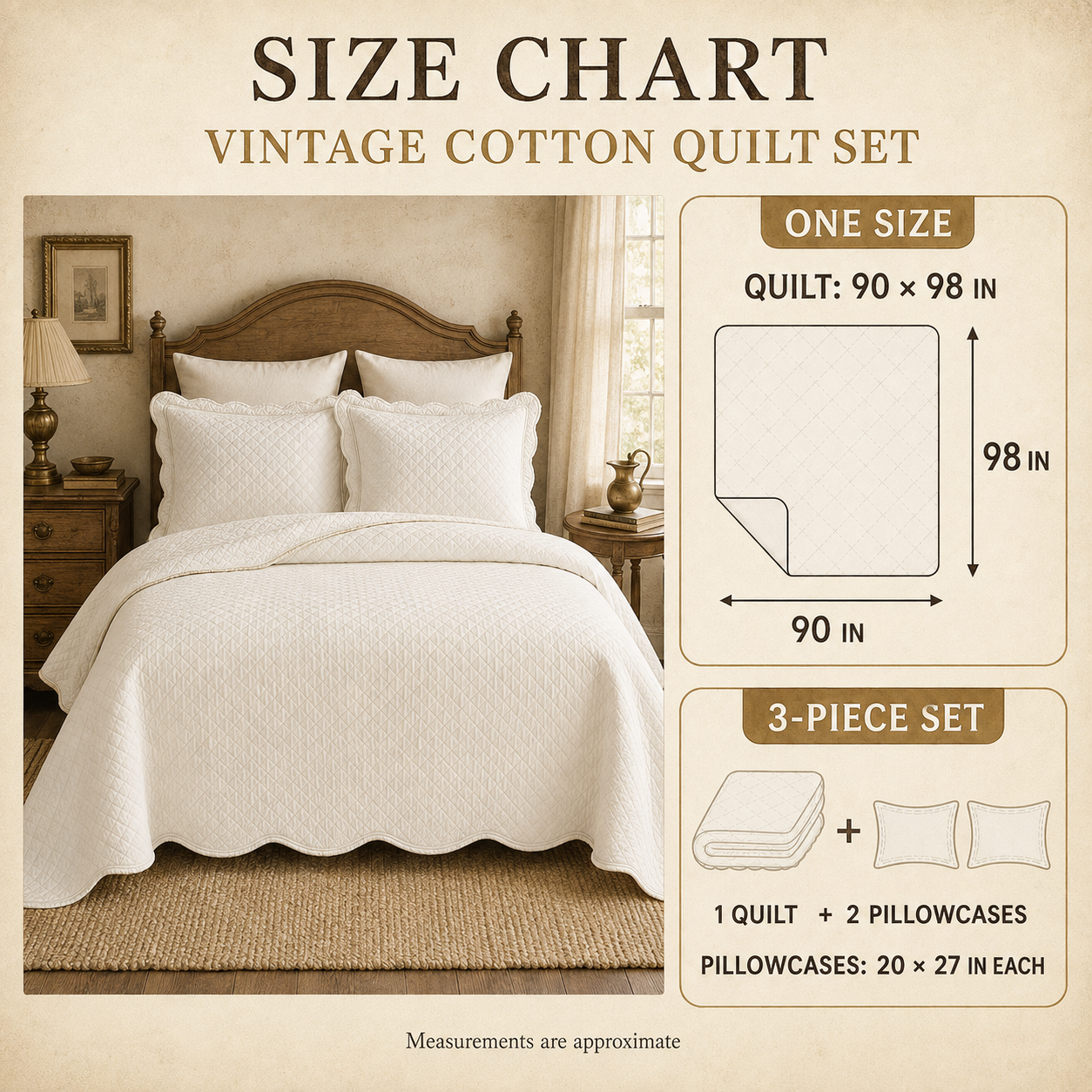 Vintage Floral Cotton Handmade Quilt Set EM16