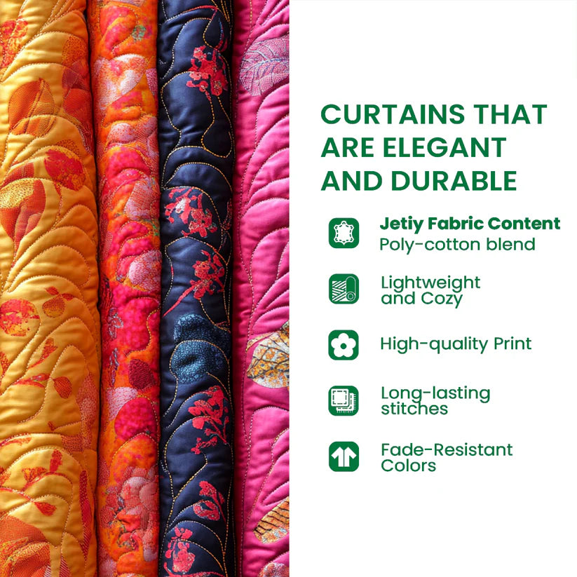 Forest Quilted Curtains QV01