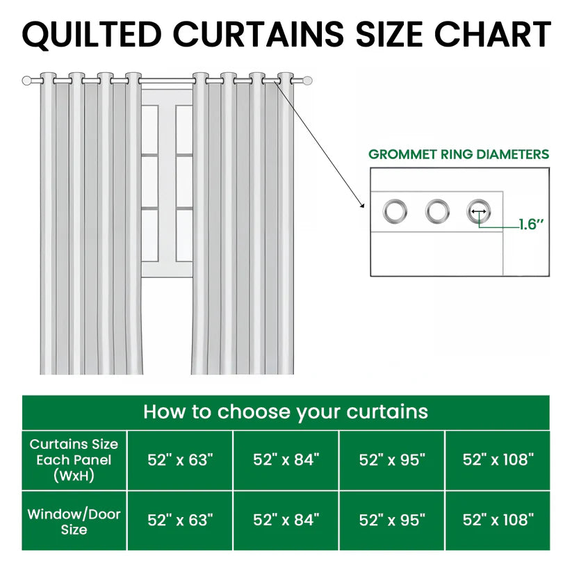 Forest Quilted Curtains QV01