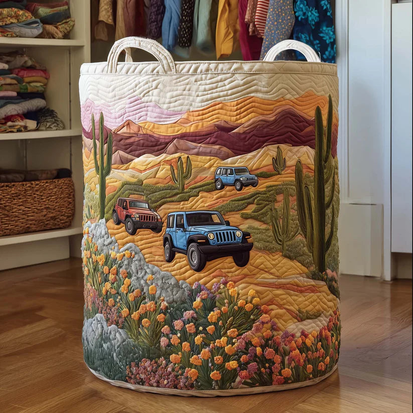 Camping Vibe Quilted Laundry Basket