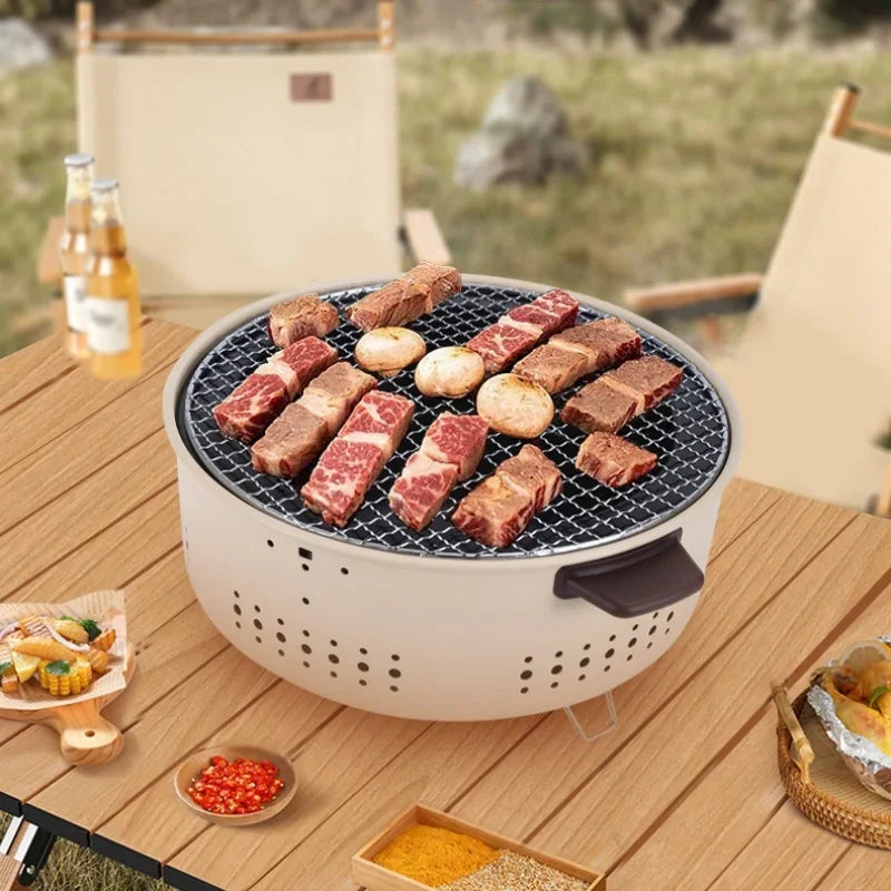 EmberFlex™ Portable Round Charcoal Grill & Multi-Use Stove