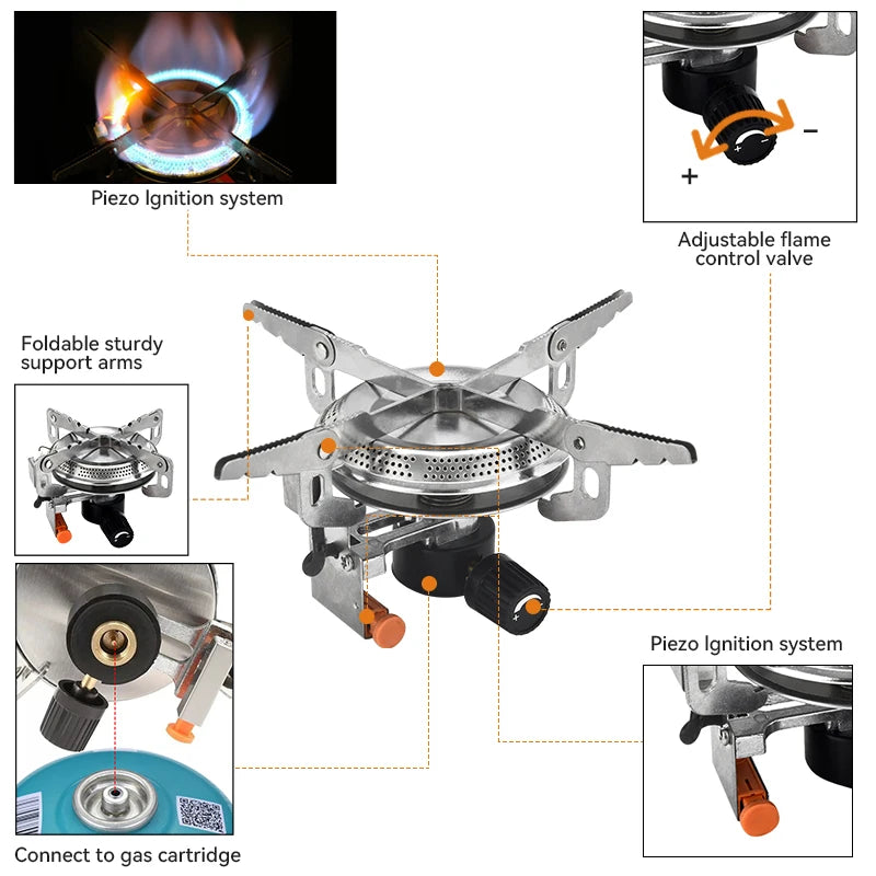 Pandatour Windproof Camping Gas Stove