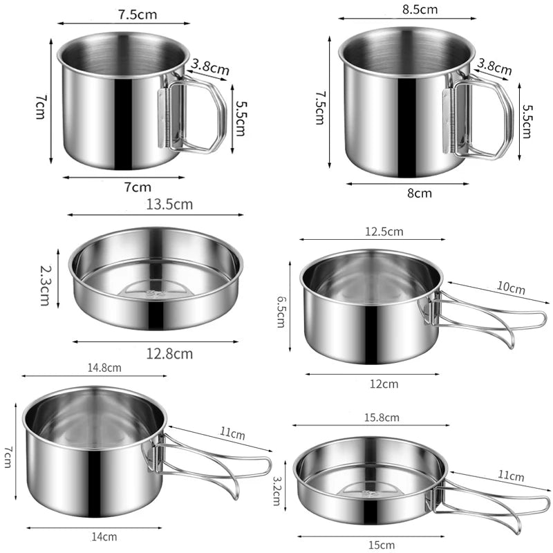Camping Cookware Set Stainless Steel