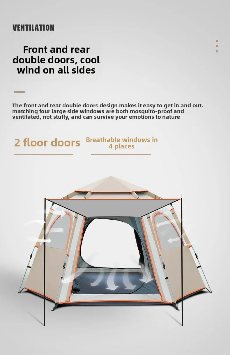 CampMora™ Grand Lodge 8+ Cabin Tent – 2 Rooms + 1 Living Space