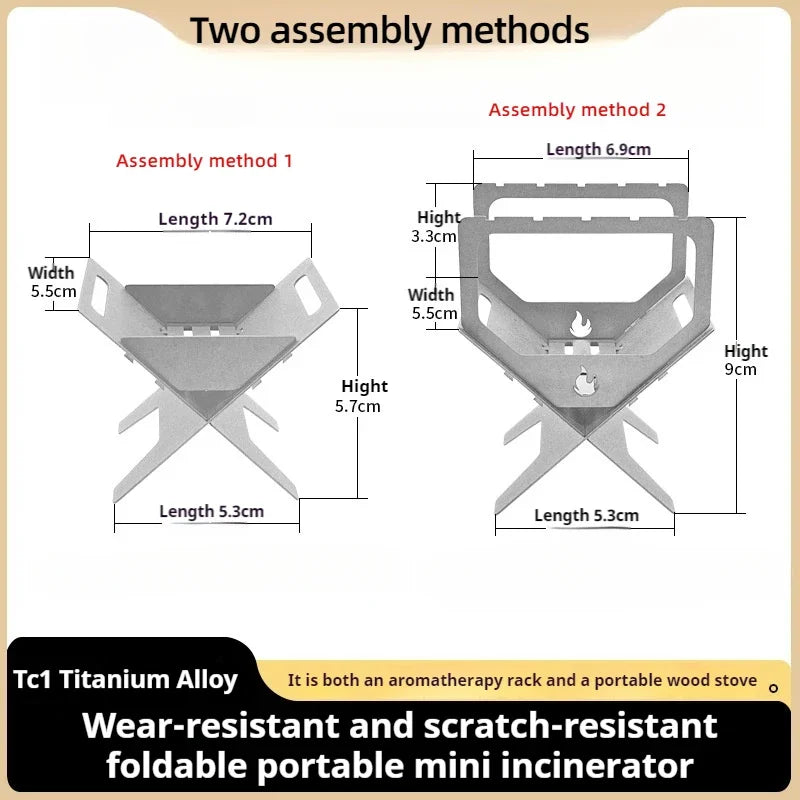 Titanium Alloy Mini Folding Alcohol Furnace