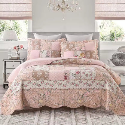Floral Patchwork Cotton Handmade Quilt Set EM12