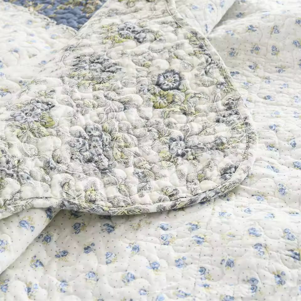 Vintage Patchwork Cotton Handmade Quilt Set EM13