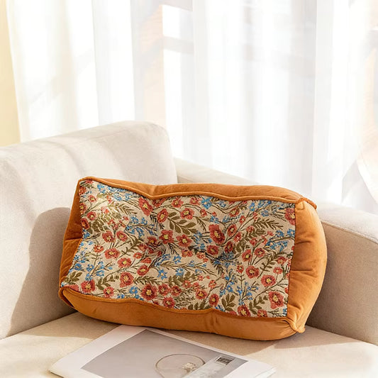 Classic Jacquard Vintage Floral Lumbar Pillow EM27