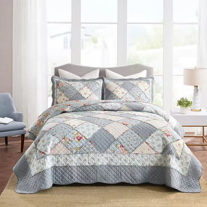 Farm Style Patchwork Cotton Handmade Quilt Set EM14