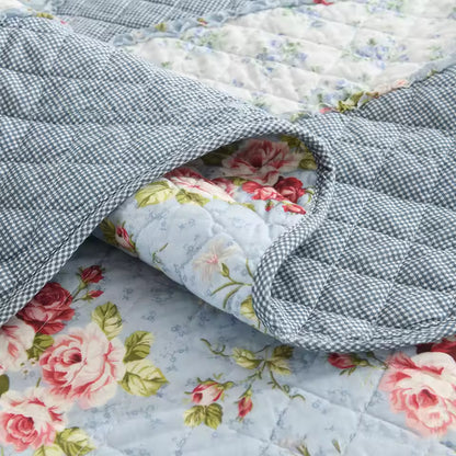 Farm Style Patchwork Cotton Handmade Quilt Set EM14