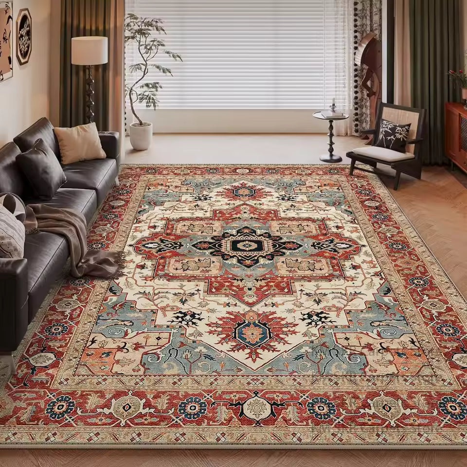 Antique Floral & Geometric Persian Area Rug LD1