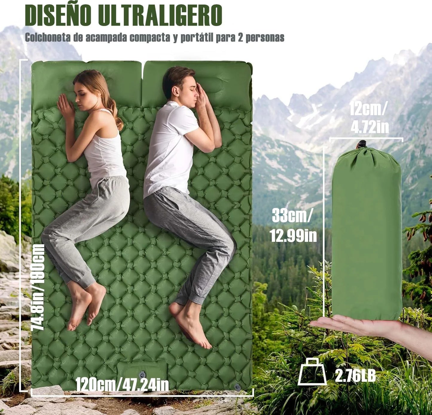 Outdoor Camping Double Inflatable Mattress