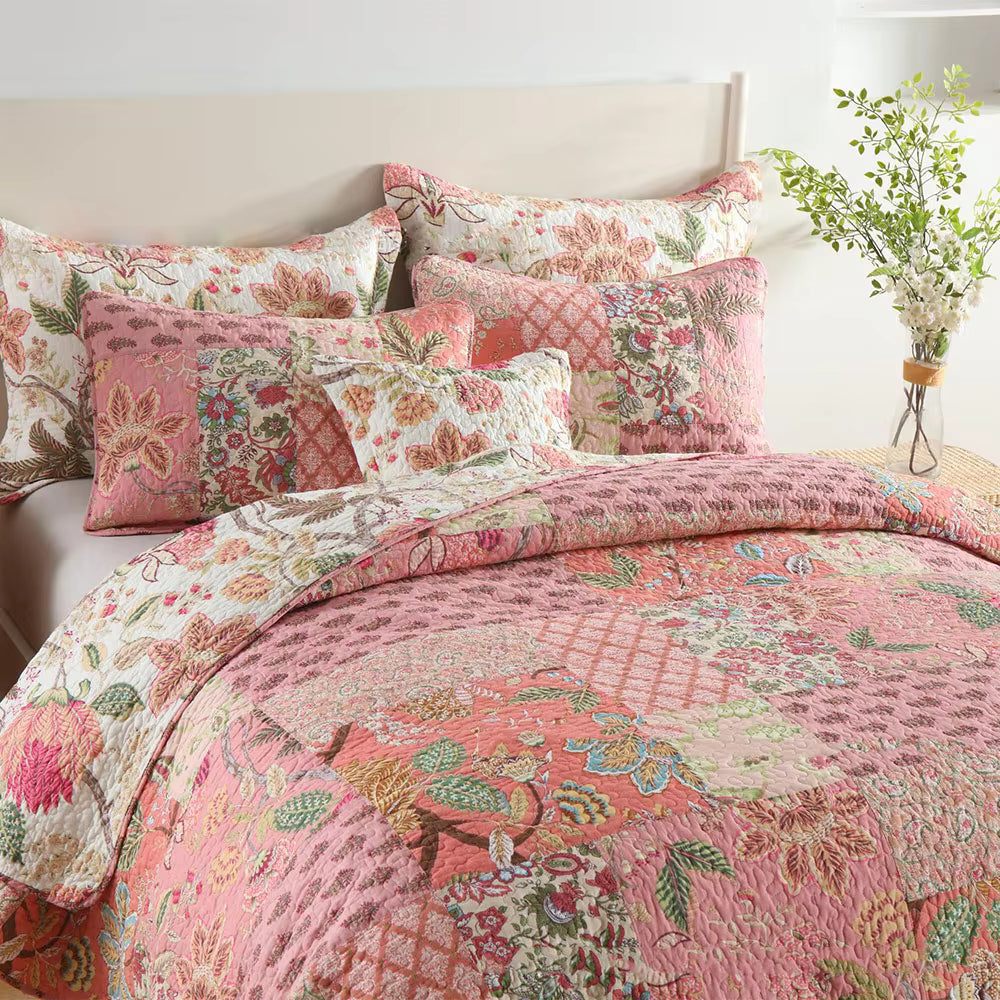 Boho Patchwork Cotton Handmade Quilt Set EM10
