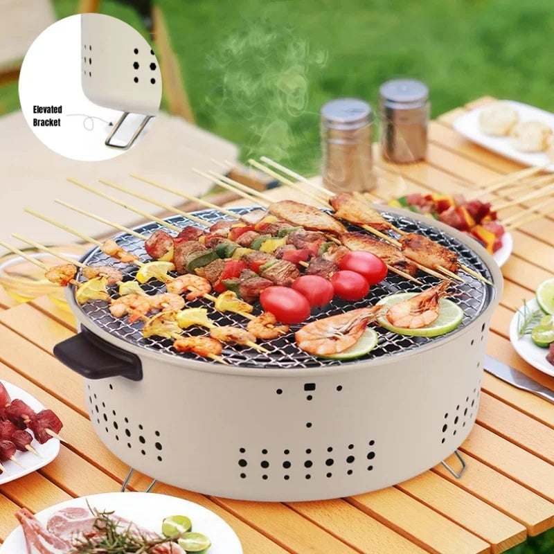 EmberFlex™ Portable Round Charcoal Grill & Multi-Use Stove