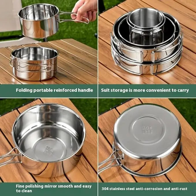 Camping Cookware Set Stainless Steel