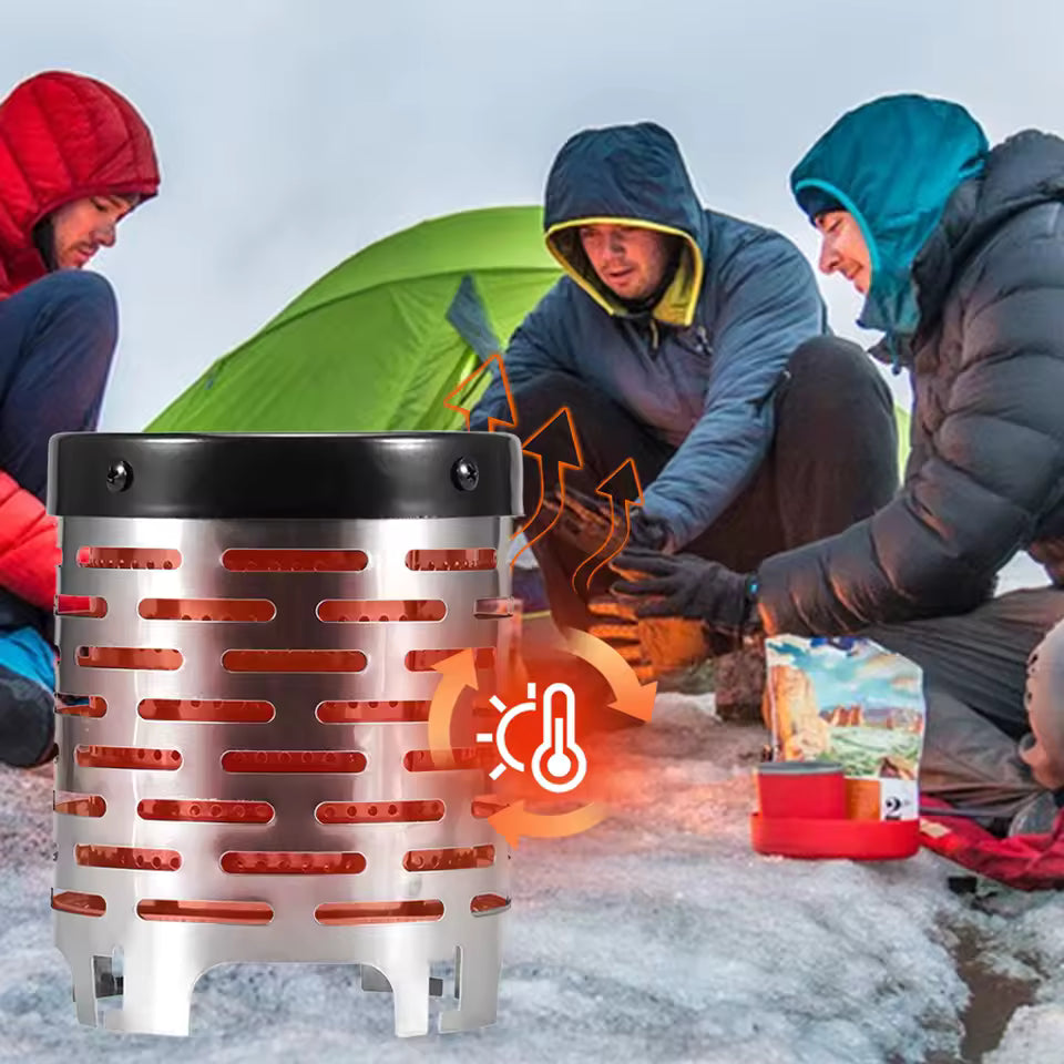 HeatHive™ Stainless Steel Tent Heating Cover — Portable Camping Warmer & Stove Hood