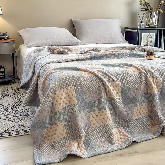 Vintage Paisley Patchwork Cotton 3 Layer Gauze Quilt LD24