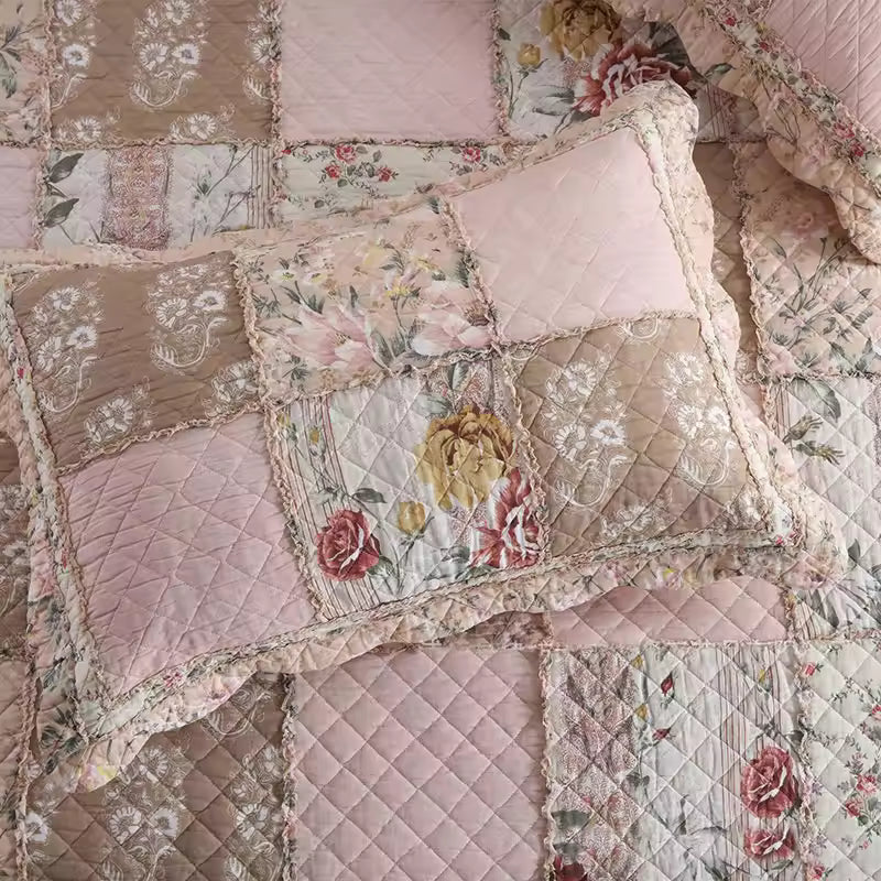 Floral Patchwork Cotton Handmade Quilt Set EM12