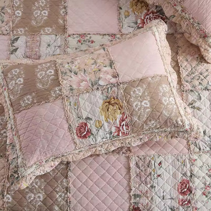 Floral Patchwork Cotton Handmade Quilt Set EM12