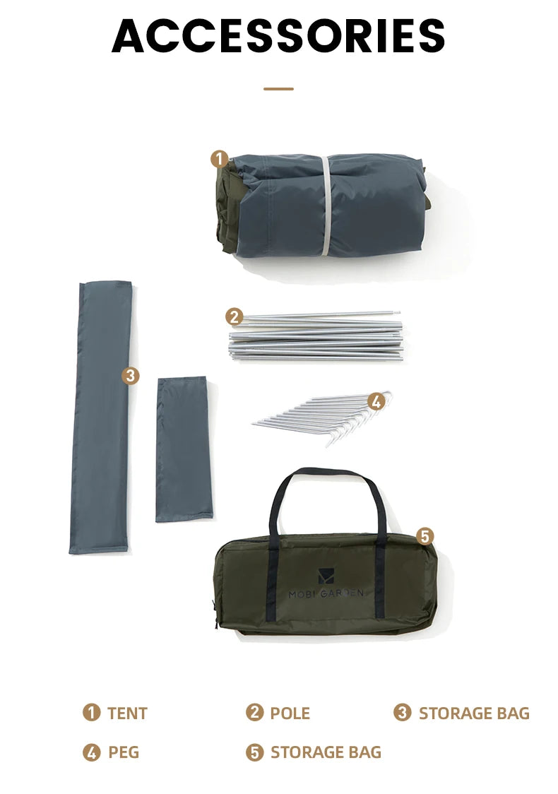 Mobi Garden™ TrailLodge 4P Trekking Tent – 1 Bedroom + 1 Living Space
