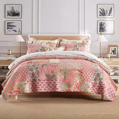 Boho Patchwork Cotton Handmade Quilt Set EM10