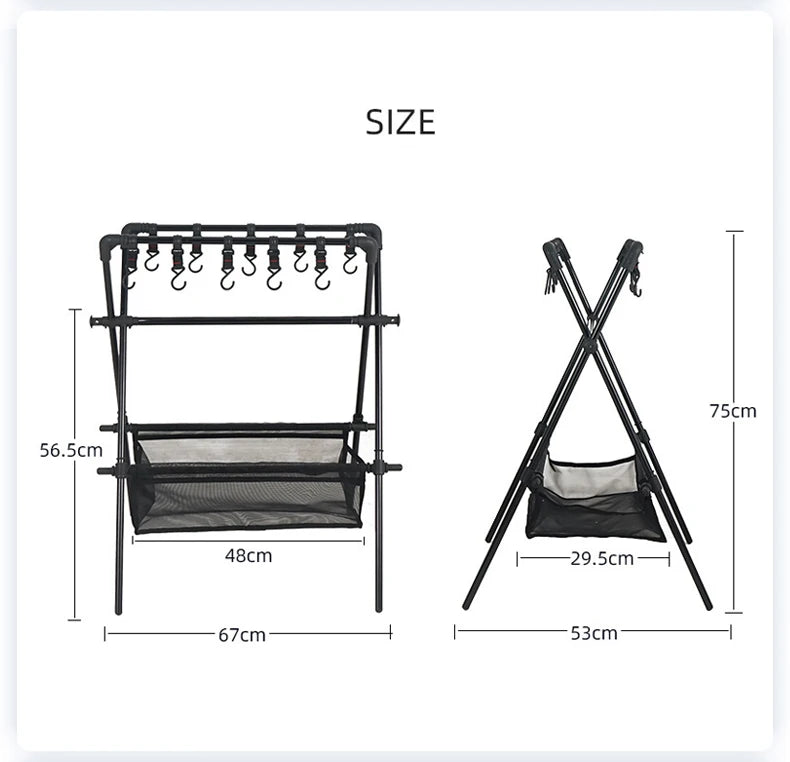 Foldable Camping Storage Rack – Trail Gear Hub