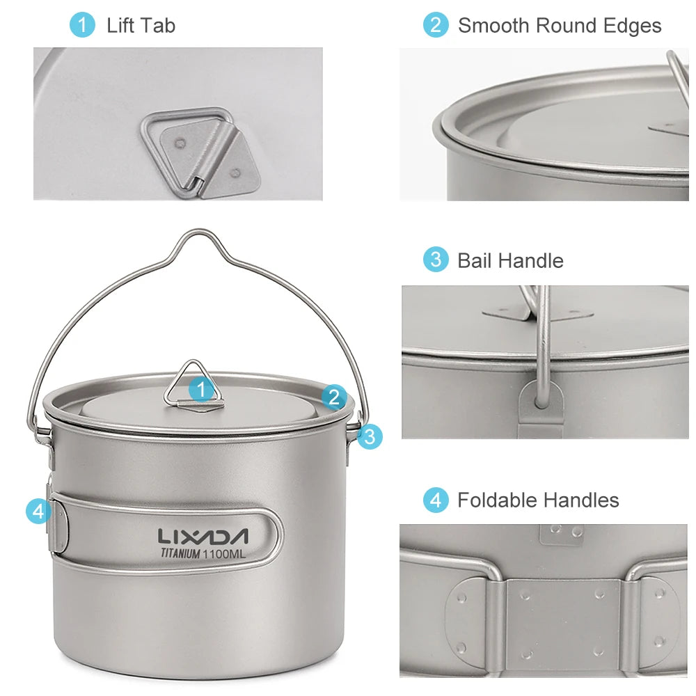 Lixada Ultralight Titanium Pot
