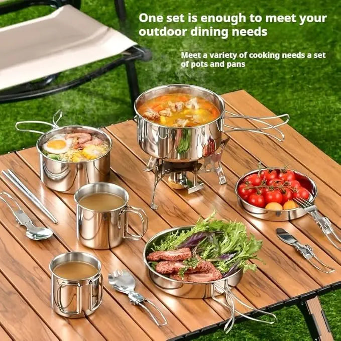 Camping Cookware Set Stainless Steel