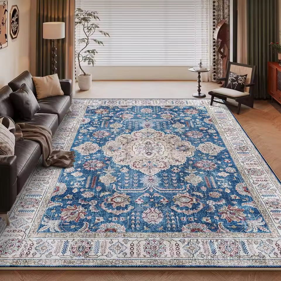 Vintage Oriental Blue Persian Area Rug LD4