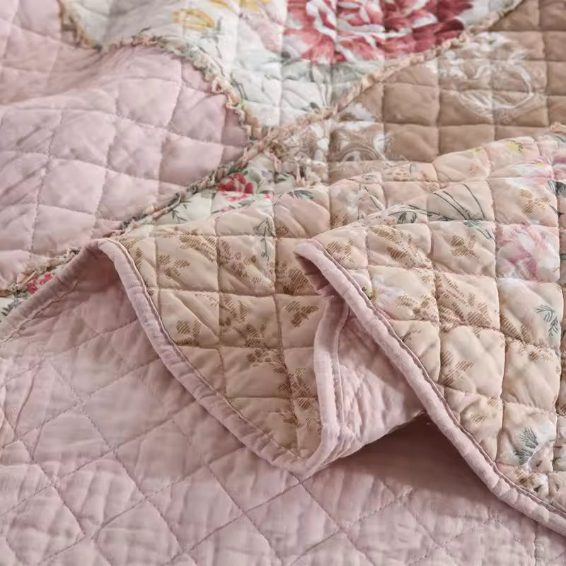 Floral Patchwork Cotton Handmade Quilt Set EM12