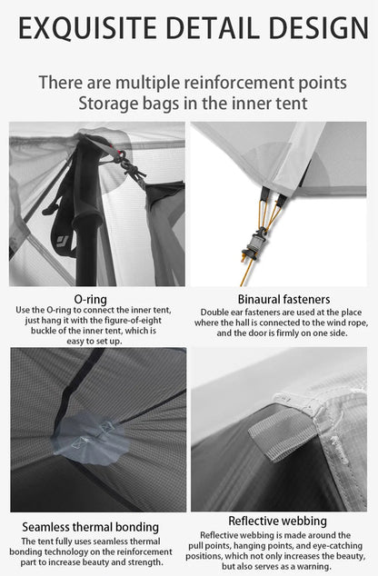 AEROVENT™ Solo Ultralight Trekking Tent – 1P Double-Wall Shelter