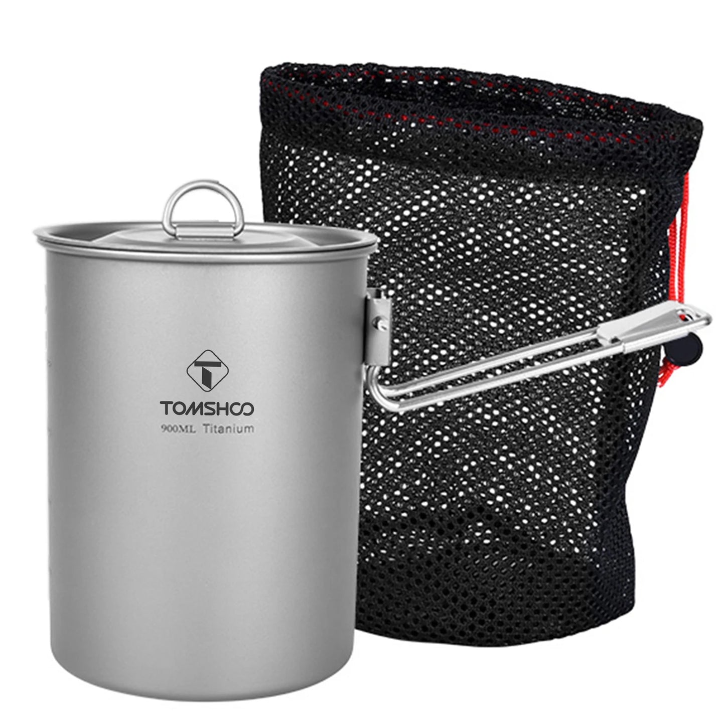 Tomshoo™ Titanium Camping Pot – 900ml Ultralight Cookware