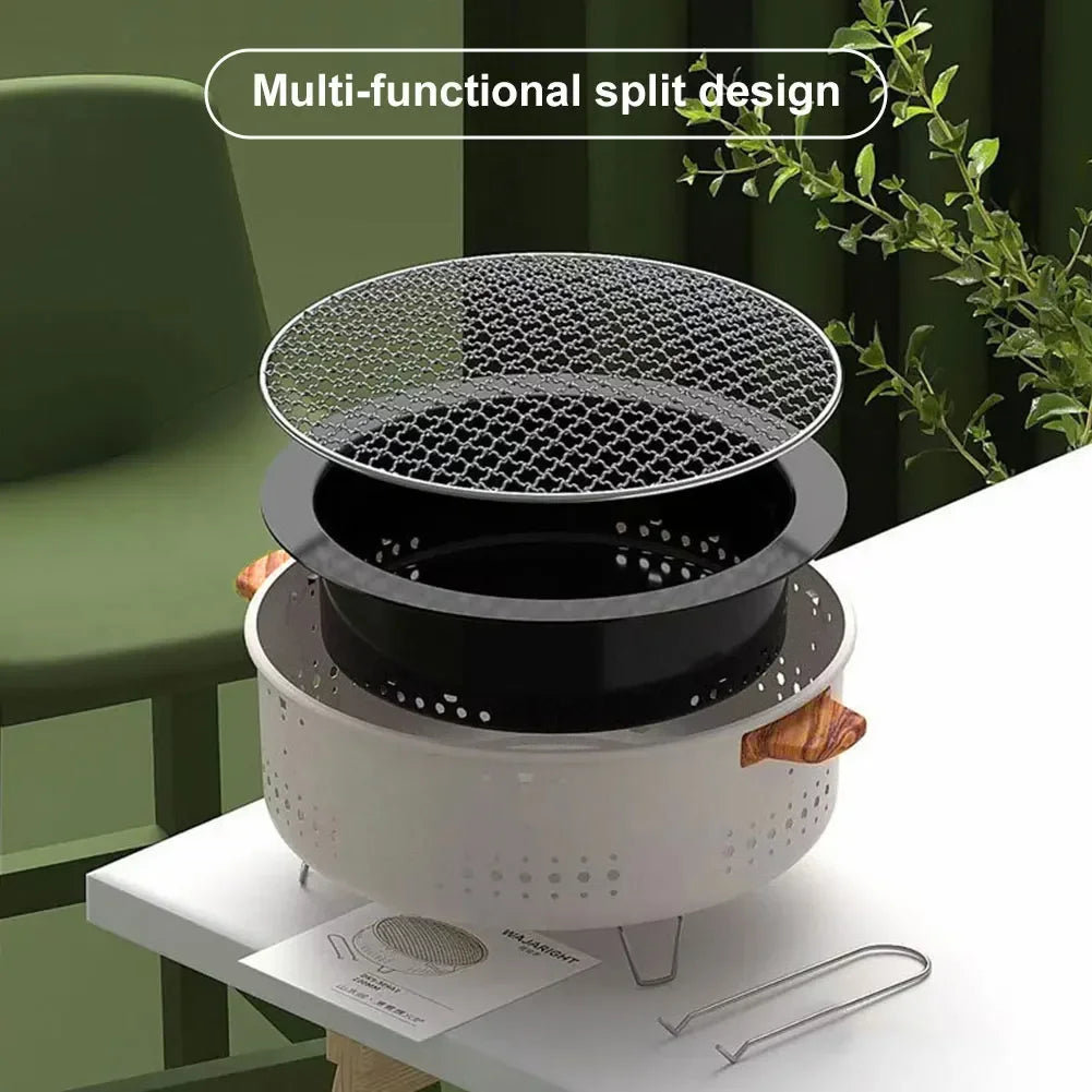 EmberFlex™ Portable Round Charcoal Grill & Multi-Use Stove