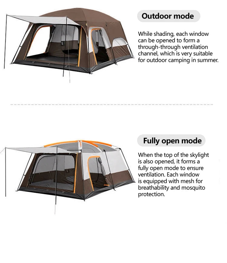 Sonuto™ Haven 8P Cabin Tent – 2 Rooms + 1 Living Space