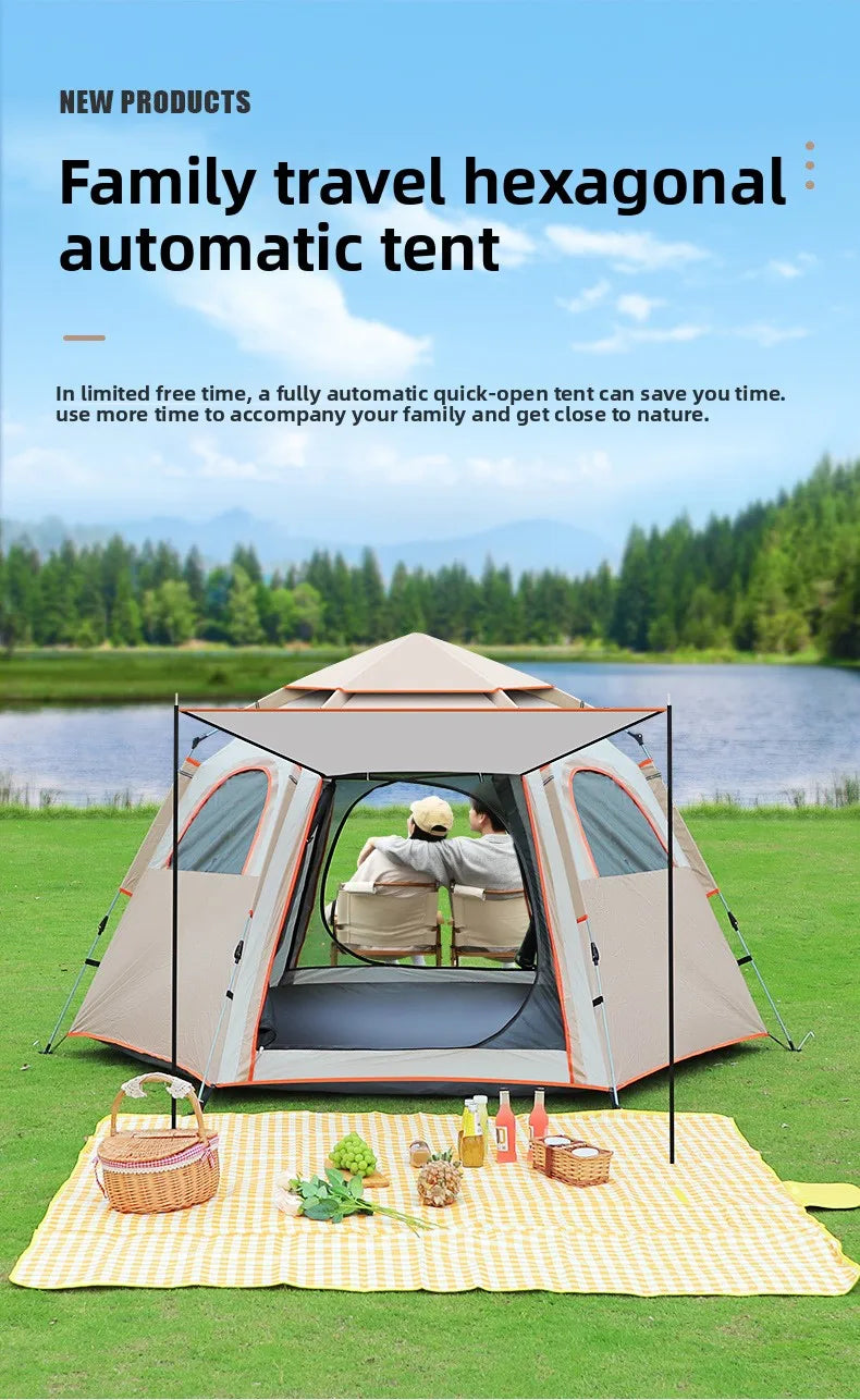 CampMora™ Grand Lodge 8+ Cabin Tent – 2 Rooms + 1 Living Space