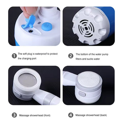 TrailFlow™ Rechargeable Portable Camping Shower Pump