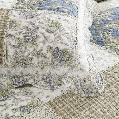 Vintage Patchwork Cotton Handmade Quilt Set EM13