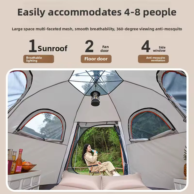 CampMora™ Grand Lodge 8+ Cabin Tent – 2 Rooms + 1 Living Space