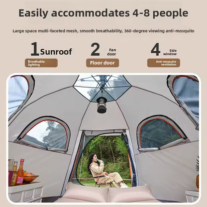 CampMora™ Grand Lodge 8+ Cabin Tent – 2 Rooms + 1 Living Space
