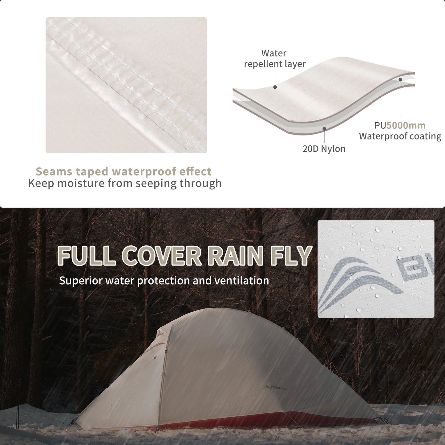 BISINNA Ultralight Camping Tent Backpack