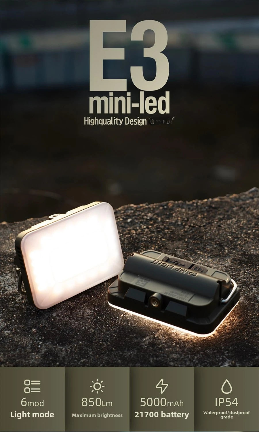 E3 Mini Led - 5000Mah LED Camping Tent Light