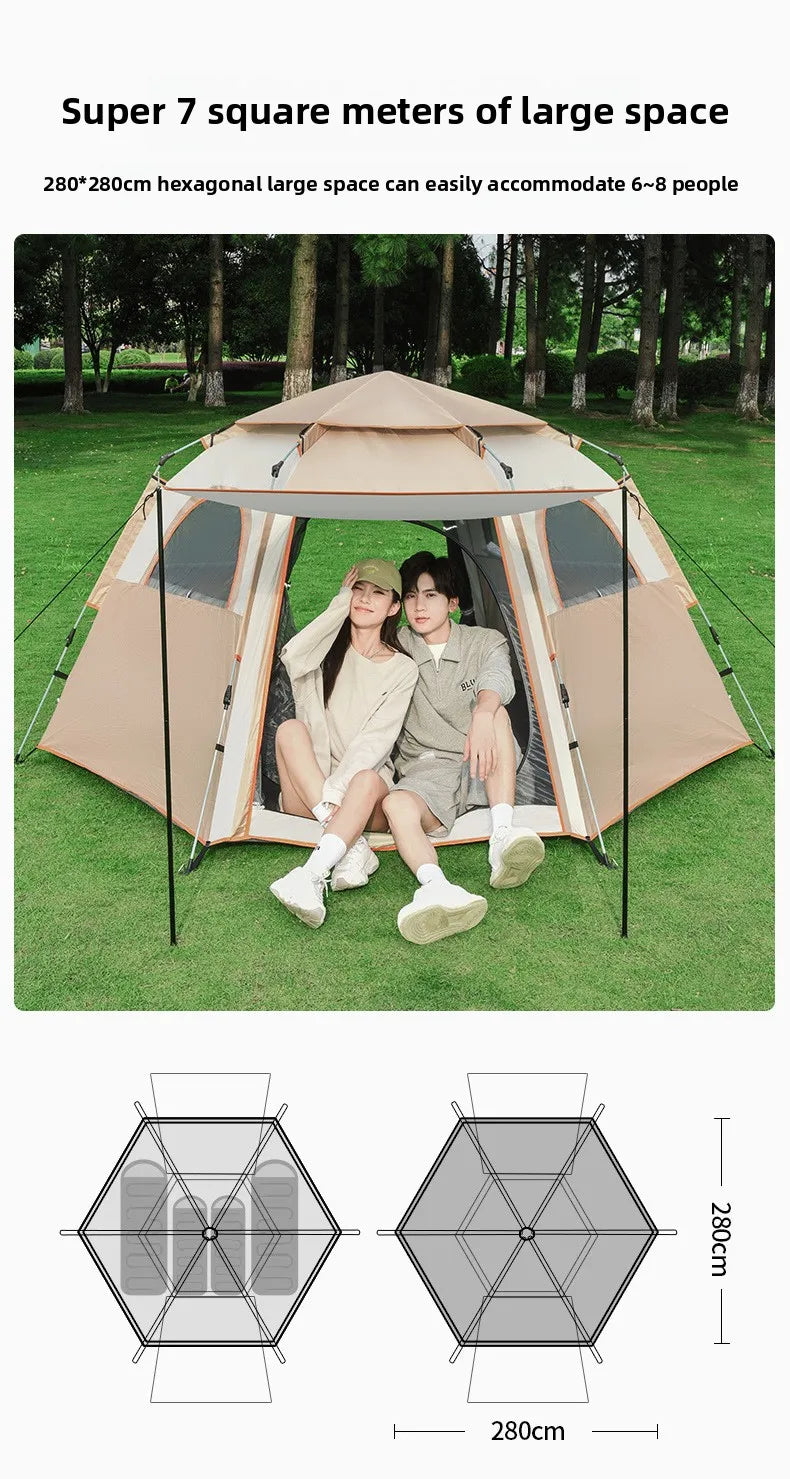 CampMora™ Grand Lodge 8+ Cabin Tent – 2 Rooms + 1 Living Space