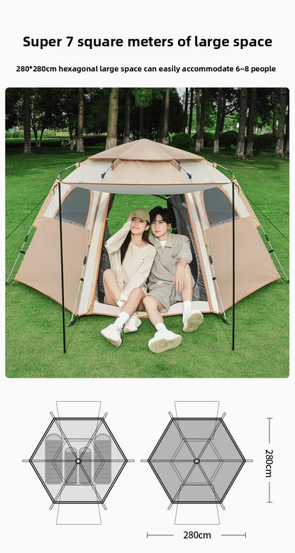 CampMora™ Grand Lodge 8+ Cabin Tent – 2 Rooms + 1 Living Space