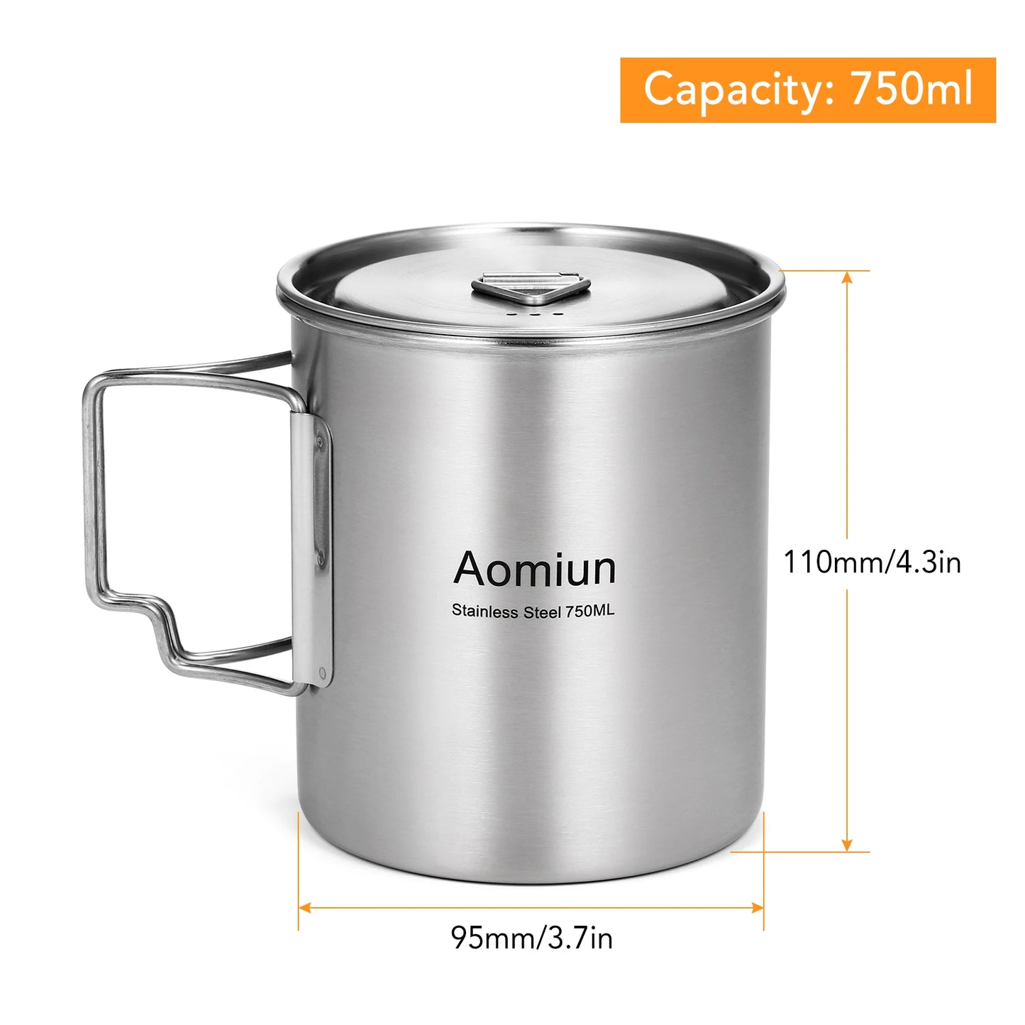 Aomiun Stainless Steel Pot - 25.4Oz / 750ml