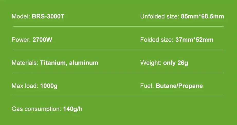 BRS™ 3000T Ultralight Titanium Gas Stove