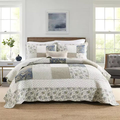 Vintage Patchwork Cotton Handmade Quilt Set EM13