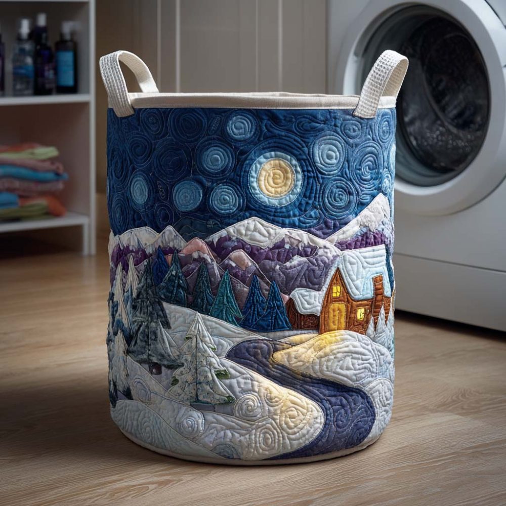 Camping Vibe Quilted Laundry Basket