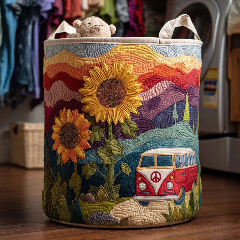 Camping Vibe Quilted Laundry Basket