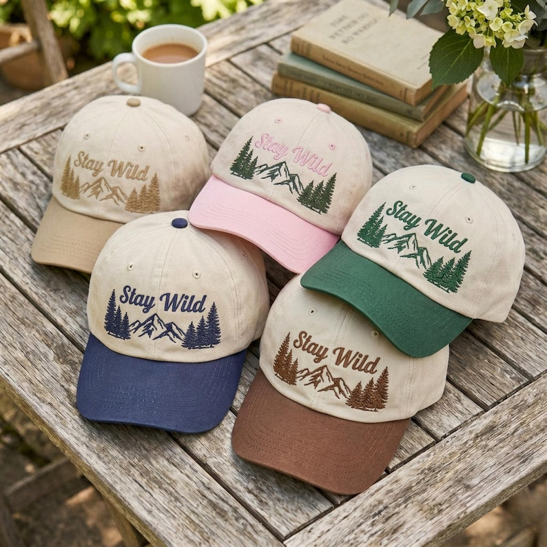 Stay Wild Embroidered Two-Tone Trucker Hat EM01