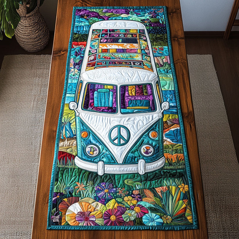 Flower Power Adventure  Quilted Table Runner EM14